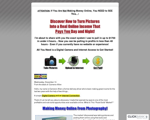 Paid for Pictures – Turn Your Camera into Cash!