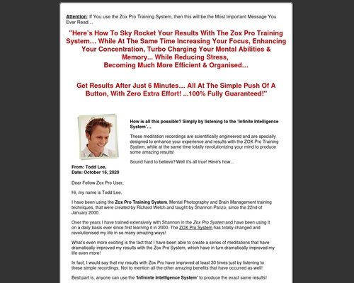 Zox Pro Training Companion Product – Infinite Intelligence System