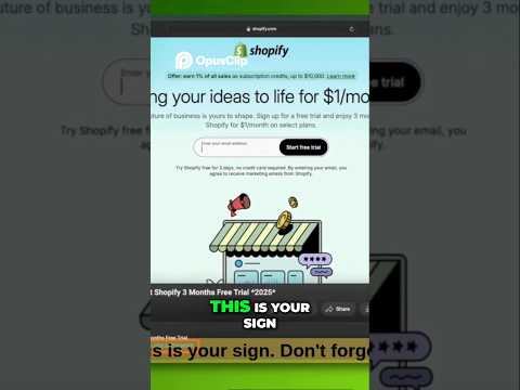 Shopify's 3-Month FREE Trial Ends Soon ✅ Don't Miss Out! #ShopifyTips #ShopifyFreeTrial