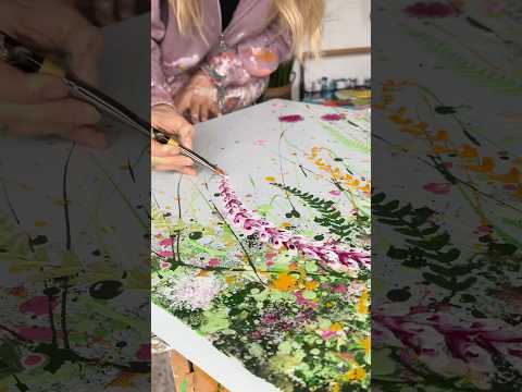 For Sale on my website #artprocess #artoftheday #artprocessvideo #wildflowers #ferns #homeinterior